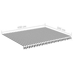 Berkfield Home Replacement Fabric for Awning Anthracite & White 4.5x3.5 m in Black - thumbnail 6