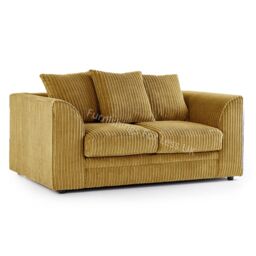 Furnishings For Less UK Luxor Jumbo Cord 3 + 2 Fabric Sofa Suite in Mustard - thumbnail 3