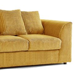 Furnishings For Less UK Luxor Jumbo Cord 3 + 2 Fabric Sofa Suite in Mustard - thumbnail 6