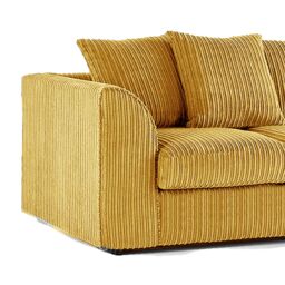 Furnishings For Less UK Luxor Jumbo Cord 3 + 2 Fabric Sofa Suite in Mustard - thumbnail 5