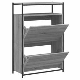Berkfield Home Shoe Cabinet Grey Sonoma 75x34x112 Engineered Wood - thumbnail 1
