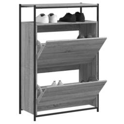 Berkfield Home Shoe Cabinet Grey Sonoma 75x34x112 Engineered Wood - thumbnail 2