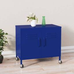 Berkfield Home Storage Cabinet Navy Blue 60x35x56 cm Steel - Size: 60 x 35 x 56 cm
