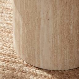 FurnitureboxUK Sutton Beige Travertine Stone Veneer Oval Coffee Table - thumbnail 6