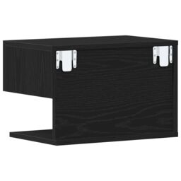 Berkfield Home Wall-Mounted Nightstand in Black Oak with Engineered Wood - thumbnail 6