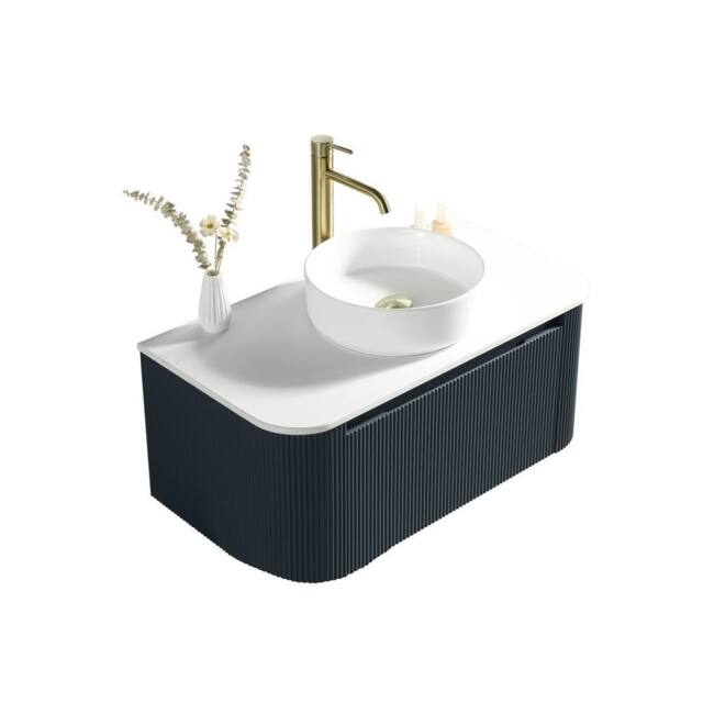 Bathroom Kingdom Flauto Midnight Wall Hung Basin Vanity 870mm in Blue - image 1