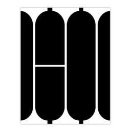 "Artery8 Large Hi Word Bold Black White Typography Design Wall Art Print - Size: W12"" x H16""" - thumbnail 1
