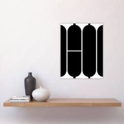 "Artery8 Large Hi Word Bold Black White Typography Design Wall Art Print - Size: W12"" x H16""" - thumbnail 4