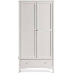 Christow Natural Double Wardrobe with Drawer 2 Door Bedroom Storage Furniture Cupboard in Brown - thumbnail 2