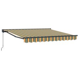 Berkfield Home Retractable Awning Manual Green & Yellow 300x250 cm Polyester - thumbnail 2