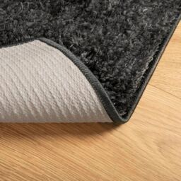 Berkfield Home Rug ISTAN High Pile Shiny Look Anthracite 100x200 cm in Black - Size: Medium - thumbnail 5