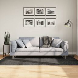 Berkfield Home Rug ISTAN High Pile Shiny Look Anthracite 100x200 cm in Black - Size: Medium - thumbnail 1