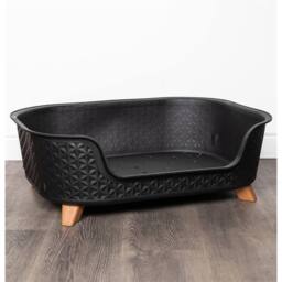 SPETLEK Black Plastic Raised Pet Basket with Legs - thumbnail 3