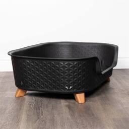 SPETLEK Black Plastic Raised Pet Basket with Legs - thumbnail 2