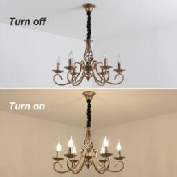 NIVOR Rustic French Country Vintage 6-Light Bronze Chandelier Metal Pendant - thumbnail 3