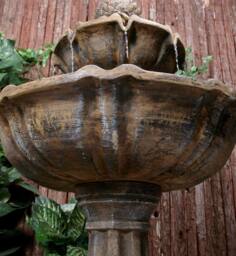 Primrose Antique Effect Water Feature Fountain Zuvan 2 Tier Outdoor 100cm in Stone - thumbnail 6