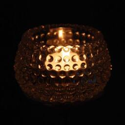 simpa Chunky Clear Bubble Glass Tealight Candle Holders - Set of 6 - thumbnail 2