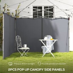 OUTSUNNY 3x3(m) or 3x6m Pop Up Gazebo Side Panels with Zipped Doors in Light Grey - thumbnail 4