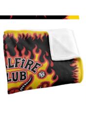 Stranger Things Hellfire Club Logo Flames 152 X 127 Cm Blanket in White - thumbnail 3