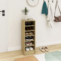 Berkfield Home Shoe Cabinet Sonoma Oak 31.5x35x90 cm Engineered Wood in Brown - thumbnail 5