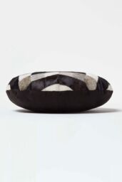 Homescapes Geometric Star Round Leather Cushion 40 cm in Brown - Size: 40 cm x 40 cm - thumbnail 4