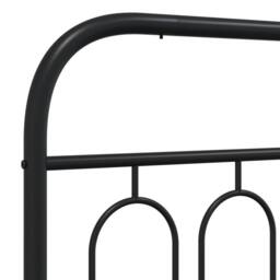 Berkfield Home Metal Bed Frame without Mattress with Headboard Black 140x200cm - Size: 140x200 cm - thumbnail 7