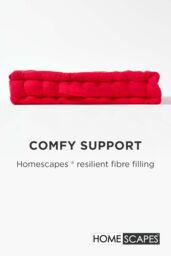 Homescapes Plain Cotton Floor Cushion in Red - Size: 50 cm x 50 cm - thumbnail 4