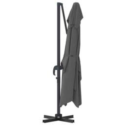 Berkfield Home Cantilever Umbrella Anthracite Polyester, Powder-Coated Steel Large in Dark Grey - thumbnail 7