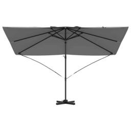 Berkfield Home Cantilever Umbrella Anthracite Polyester, Powder-Coated Steel Large in Dark Grey - thumbnail 5