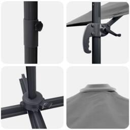 Berkfield Home Cantilever Umbrella Anthracite Polyester, Powder-Coated Steel Large in Dark Grey - thumbnail 9