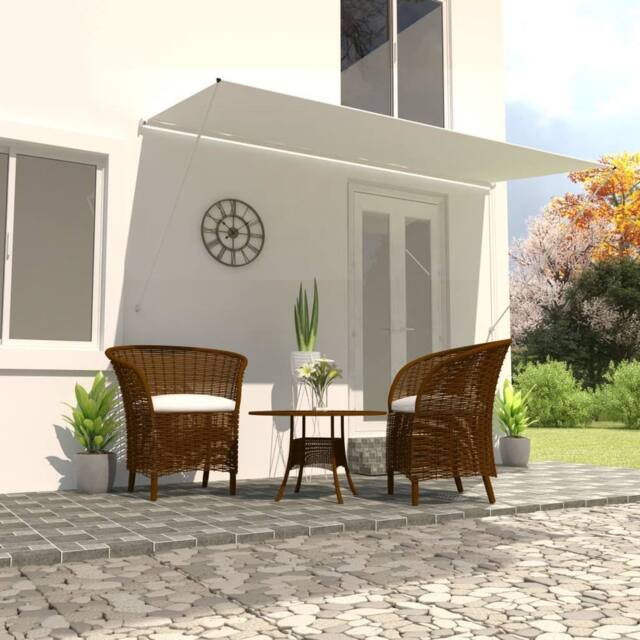 Berkfield Home Retractable Awning 400x150 cm Cream in Beige - image 1