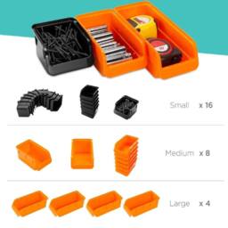 SPETLEK 44 Pcs Pegboard Shelf Tool Organiser Garage Shed Wall Mount in Black - Size: 1000mm × 13000mm - thumbnail 3