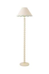 ValueLights Bobbin Colour Trim Linen Shade Cream Bobble Floor Lamp in Pale Green - thumbnail 6