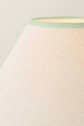 ValueLights Bobbin Colour Trim Linen Shade Cream Bobble Floor Lamp in Pale Green - thumbnail 4