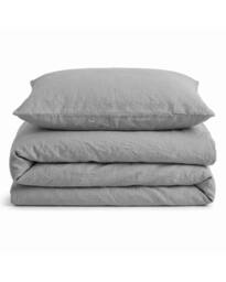 Velosso Washed Linen Look Duvet Cover & Pillowcase Set in Silver - Size: Single - thumbnail 2