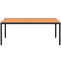 Berkfield Home Garden Table Brown 185x90x74 cm Aluminium & WPC - Size: 185 x 90 x 74 cm - thumbnail 2