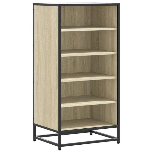 Berkfield Home Shoe Rack Sonoma Oak 48x38x97.5 cm Engineered Wood in Light Oak - image 1
