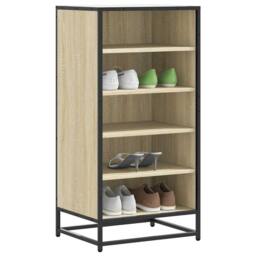 Berkfield Home Shoe Rack Sonoma Oak 48x38x97.5 cm Engineered Wood in Light Oak - thumbnail 2