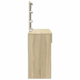 Berkfield Home Dressing Table with LED Sonoma Oak 100x40x130 cm in Tan - Size: 100 x 40 x 130 cm - thumbnail 6