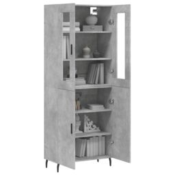 Berkfield Home Highboard Concrete Grey 69.5x34x180 cm Engineered Wood - thumbnail 3