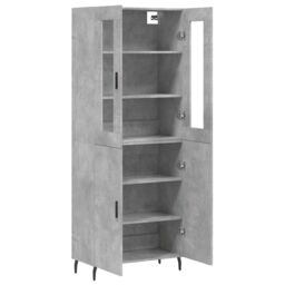 Berkfield Home Highboard Concrete Grey 69.5x34x180 cm Engineered Wood - thumbnail 4