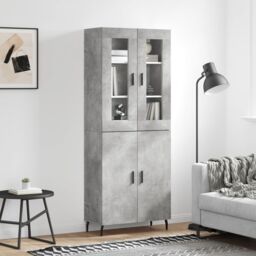 Berkfield Home Highboard Concrete Grey 69.5x34x180 cm Engineered Wood - thumbnail 1