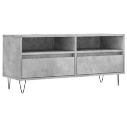 Berkfield Home TV Cabinet Concrete Grey 100x34.5x44.5 cm Engineered Wood - thumbnail 1