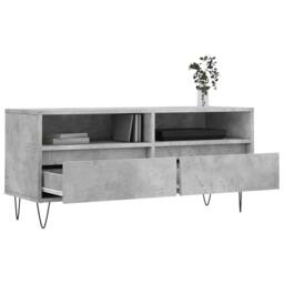 Berkfield Home TV Cabinet Concrete Grey 100x34.5x44.5 cm Engineered Wood - thumbnail 4