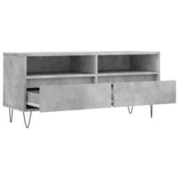 Berkfield Home TV Cabinet Concrete Grey 100x34.5x44.5 cm Engineered Wood - thumbnail 6
