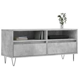 Berkfield Home TV Cabinet Concrete Grey 100x34.5x44.5 cm Engineered Wood - thumbnail 3