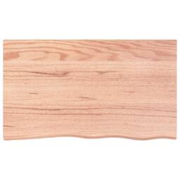 Berkfield Home Table Top Light Brown 100x60x2 cm Treated Solid Wood Oak - Size: 100 x 60 x 2 cm - thumbnail 3