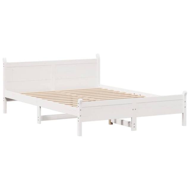 Berkfield Home Decorative Bed Frame without Mattress White 135x190 cm Double Sol - image 1
