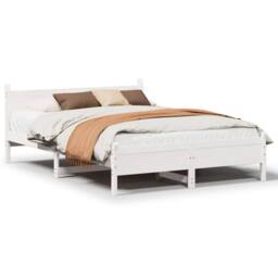 Berkfield Home Decorative Bed Frame without Mattress White 135x190 cm Double Sol - thumbnail 3