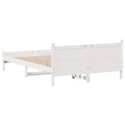 Berkfield Home Decorative Bed Frame without Mattress White 135x190 cm Double Sol - thumbnail 6